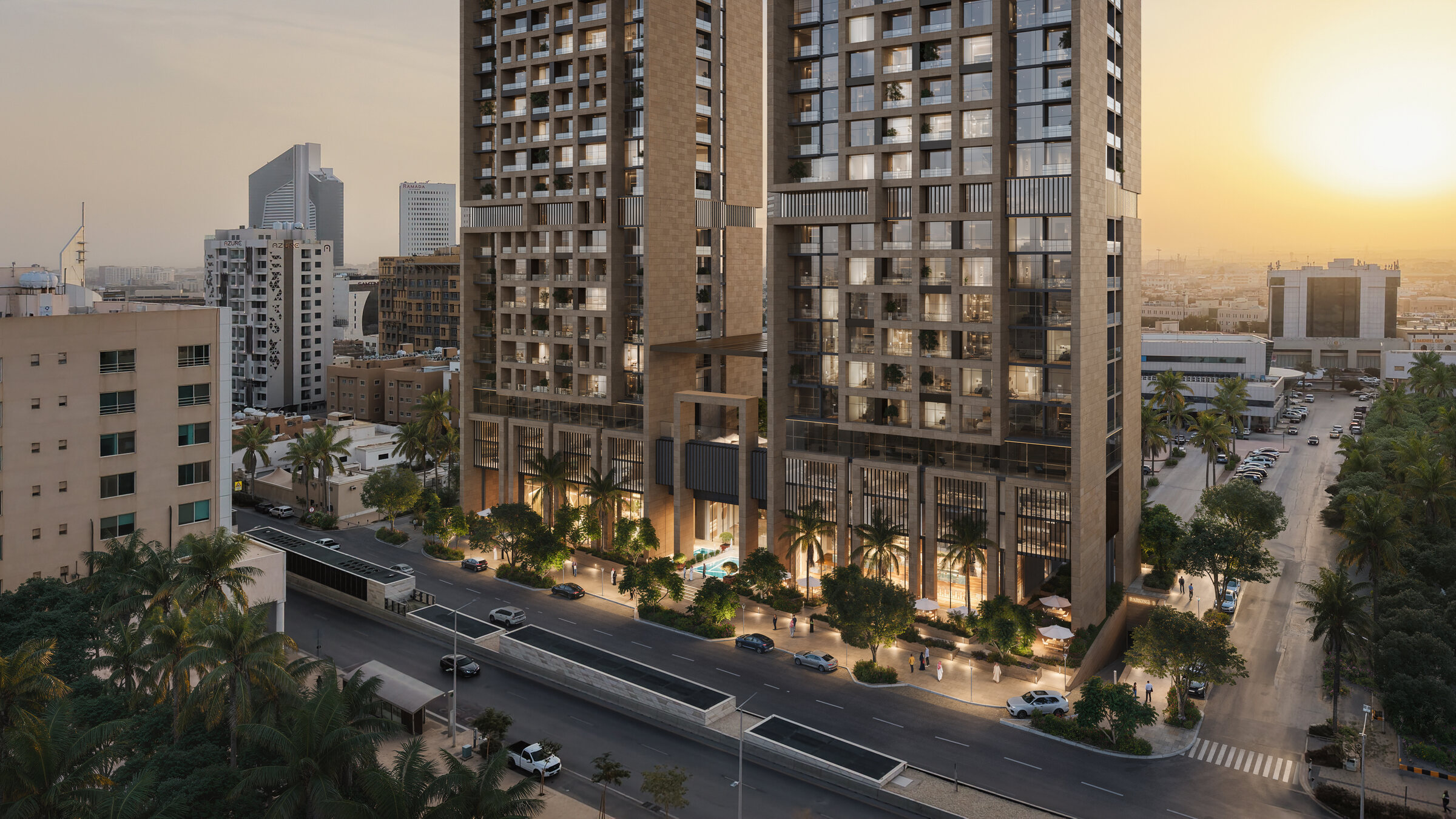 واجهة المدخل والإضاءة الخارجية